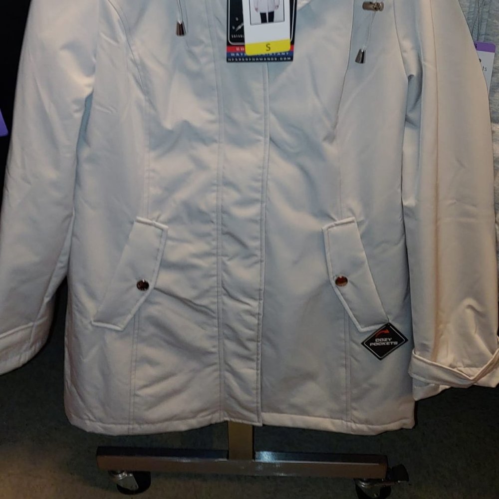 HFX Womens All Weather Hooded Coat--Cement - Picture 7 of 12